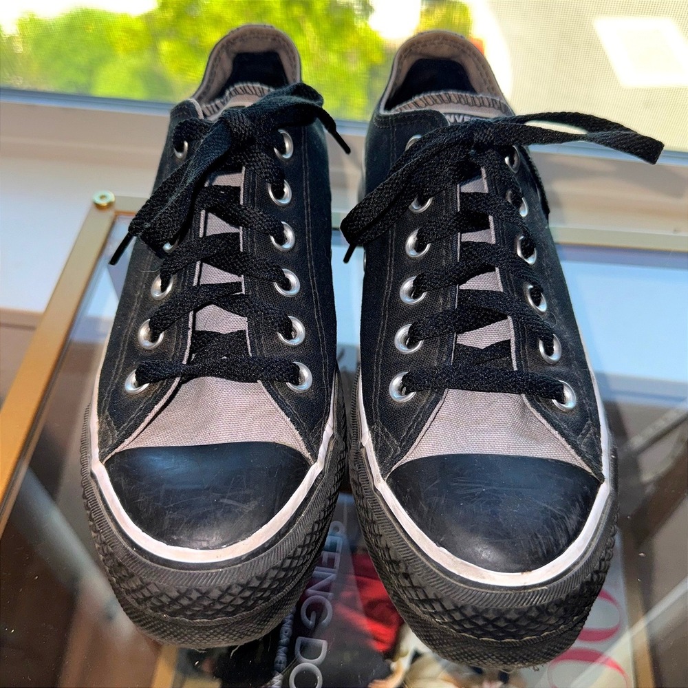 Converse Chuck Taylor All Star Lift Platform Low Top Black Grey Sneakers 171210C - Picture 2 of 12